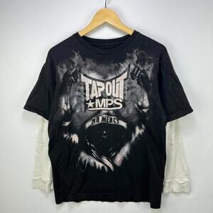 Vintage Tapout MMA MPS No Mercy Y2K Long Sleeve Shirt Large